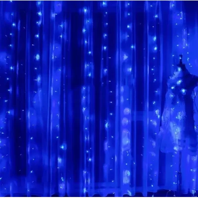 Святкова гірлянда завісу "Штора" на вікно 200LED 3х2м колір Синій USB