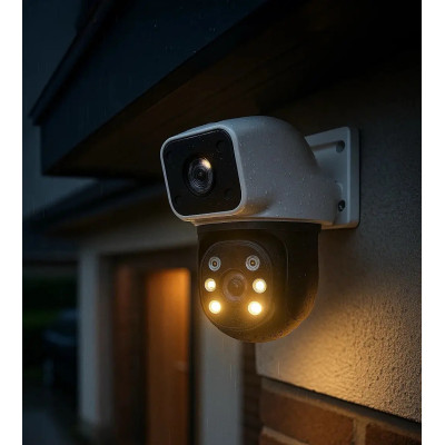 Подвійна вулична Wi-Fi камера відеоспостереження 2+2 Мп E390 + Led підсвічування IP66 (Eyes390) Подвійна вулична Wi-Fi камера відеоспостереження 2+2 Мп E390 + Led підсвічування IP66 (Eyes390)