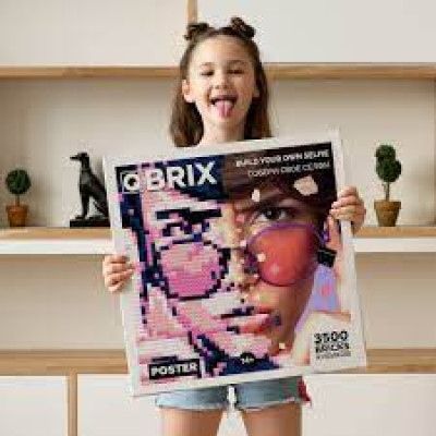 Фото конструктор з додатком Qbrix Poster Photo Construction Біла