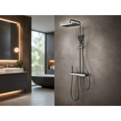Душ/змішувач Faucet CR25-HT028 багатофункціональний метал / Душова система із змішувачем для ванної кімнати / Душова система з тропічним душем