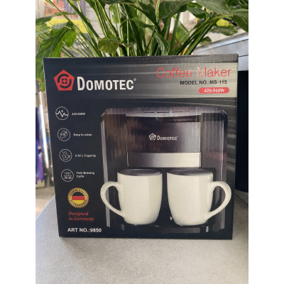 Кавоварка Domotec MS-115 / Кавоварка електрична + ложка для кави 2 чашки 420 мл