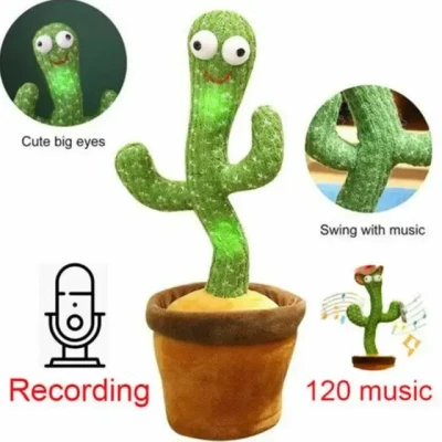Яктус танцює, світло - музична іграшках, Dancing Cactus TikTok кактус у вазоні 34 см