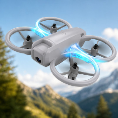 Міні дрон для зйомки з пультом 360° / Квадрокоптер з камерою CZ 39 Wi-Fi FPV, LED