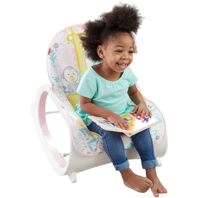 Дитяче крісло-гойдалка Fisher Price / Дитячий шезлонг з музичною підвіскою та регульованою спинкою