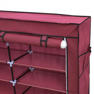 Бордова тканинна шафа для зберігання взуття Shoe Cabinet 118х30х120 см