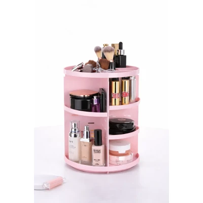 Поворотний органайзер для косметики 360 Rotation Рожевий