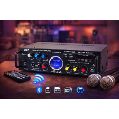 Стерео підсилювач звуку AMP-339 BT з караоке