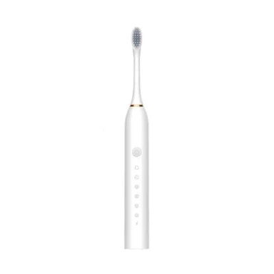 Чорна Електрична зубна щітка Sonic Toothbrush Х-3 ультразвукова акумуляторна 4 змінні насадки в комплекті