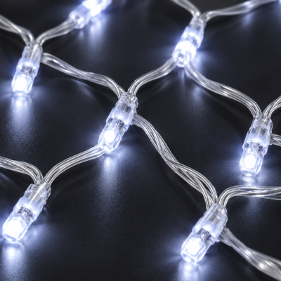 Світлодіодна гірлянда-сітка 1,5×1,5м, 120 LED 8 режимів Білий Світлодіодна гірлянда-сітка 1,5×1,5м, 120 LED 8 режимів Білий