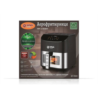 Аерофритниця Air Fryer 4200Вт на 10л Витек BT-9501 електрична фритюрниця без олії Аерофритниця Air Fryer 4200Вт на 10л Витек BT-9501 електрична фритюрниця без олії