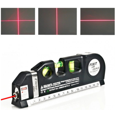Лазерний рівень із вбудованою рулеткою FIXIT Laser Level Pro 3 4в1 рулетка лінійка