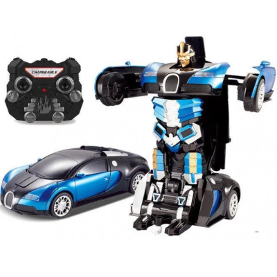 Машинка Трансформер Bugatti Size 18 см Robot Car синя з пультом Машинка Трансформер Bugatti Size 18 см Robot Car синя з пультом