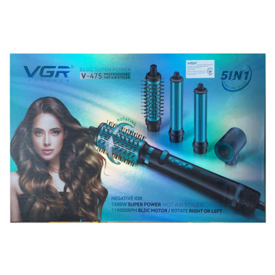 Фен-стайлер VGR 5 в 1 V-475 , Professional, 5 насадок, 1400 Вт