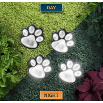 Світильник Solar Paw Print Lights на сонячній батареї 4 шт
