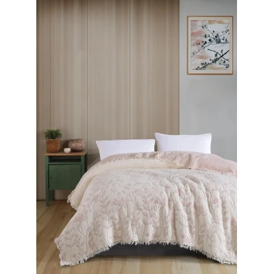 Муслинове покривало Botanic 230х250 см Рожеве