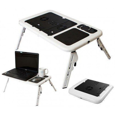 Стіл-підставка для ноутбука E-Table з охолодженням та регулюванням нахилу та висоти Стіл-підставка для ноутбука E-Table з охолодженням та регулюванням нахилу та висоти