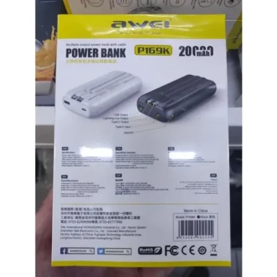 Павербанк AWEI P13K/9610 22,5W Зарядний пристрій 20 000 mah