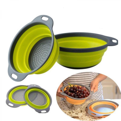 Друшляк силіконовий складаний великий + маленький Collapsible filter baskets