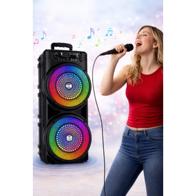 Колонка Bluetooth Wireless Speaker TTD-2807 / Портативна караоке-колонка з RGB-підсвічуванням