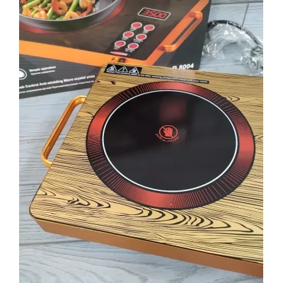 Інфрачервона плита RAF 8004 настільна кухонна електрична одноконфоркова з таймером 2200 Вт коричневий