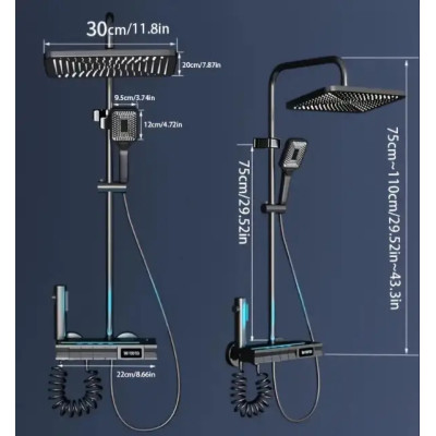Душова система з термостатом та LED-дисплеєм 120см AND AA6-6