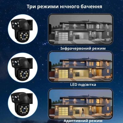 Подвійна вулична Wi-Fi камера відеоспостереження 2+2 Мп E390 + Led підсвічування IP66 (Eyes390) Подвійна вулична Wi-Fi камера відеоспостереження 2+2 Мп E390 + Led підсвічування IP66 (Eyes390)