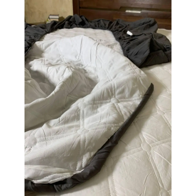 Наматрацник непромокальний з бортами / Водонепроникний стьобаний наматрацник 180х200см Темно-сірий