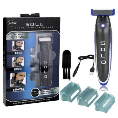 Чоловічий тример Micro Touch Solo, Машинка для стрижки бороди 3 в 1