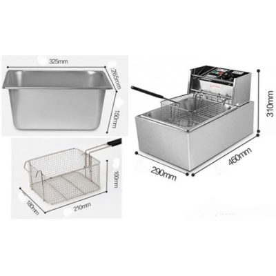 Фритюрниця професійна Dotvix Electric Fryer D-803 електрична 2800W 6L