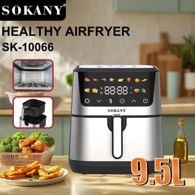 Аерофритниця електрична Sokany SK-10066 Електрична фритюрниця без олії з таймером / Аерогриль 9.5 л 2400 Вт
