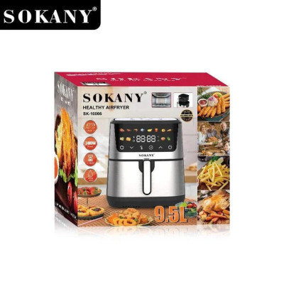 Аерофритниця електрична Sokany SK-10066 Електрична фритюрниця без олії з таймером / Аерогриль 9.5 л 2400 Вт