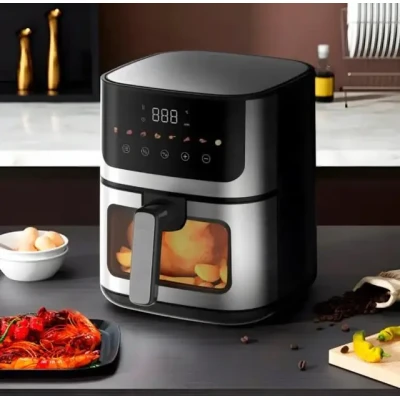 Аерогриль Rainberg RB 2268 4200W аерофритюрниця безмасляна для приготування без олії з регулюванням температури 8 л