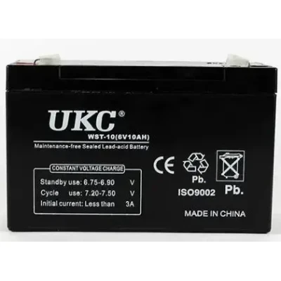 Акумуляторна батарея agm UKC WST-10 6V 10Ah акумулятор для УПСа, акумулятор до дитячого електромобіля