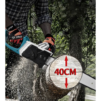 Акумуляторна ланцюгова пилка Electric SAW 16 дюймів + 2 акумулятори потужна електропилка BLUE Акумуляторна ланцюгова пилка Electric SAW 16 дюймів + 2 акумулятори потужна електропилка BLUE