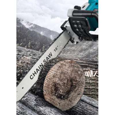 Акумуляторна ланцюгова пилка Electric SAW 16 дюймів + 2 акумулятори потужна електропилка BLUE Акумуляторна ланцюгова пилка Electric SAW 16 дюймів + 2 акумулятори потужна електропилка BLUE