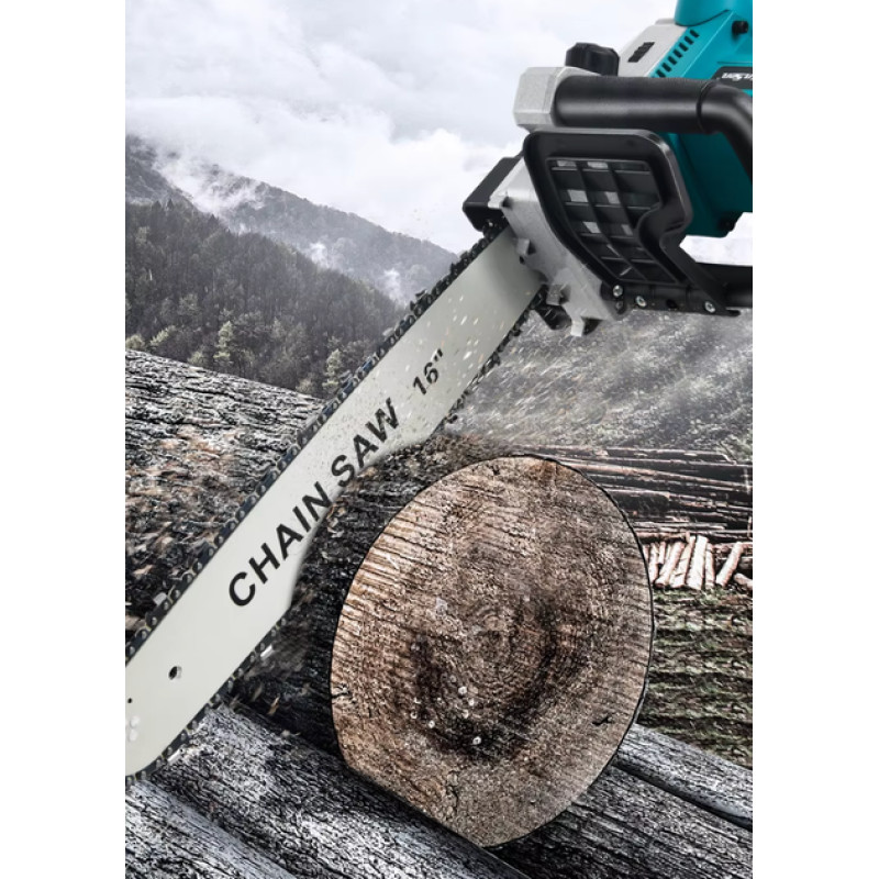 Акумуляторна ланцюгова пилка Electric SAW 16 дюймів + 2 акумулятори потужна електропилка BLUE