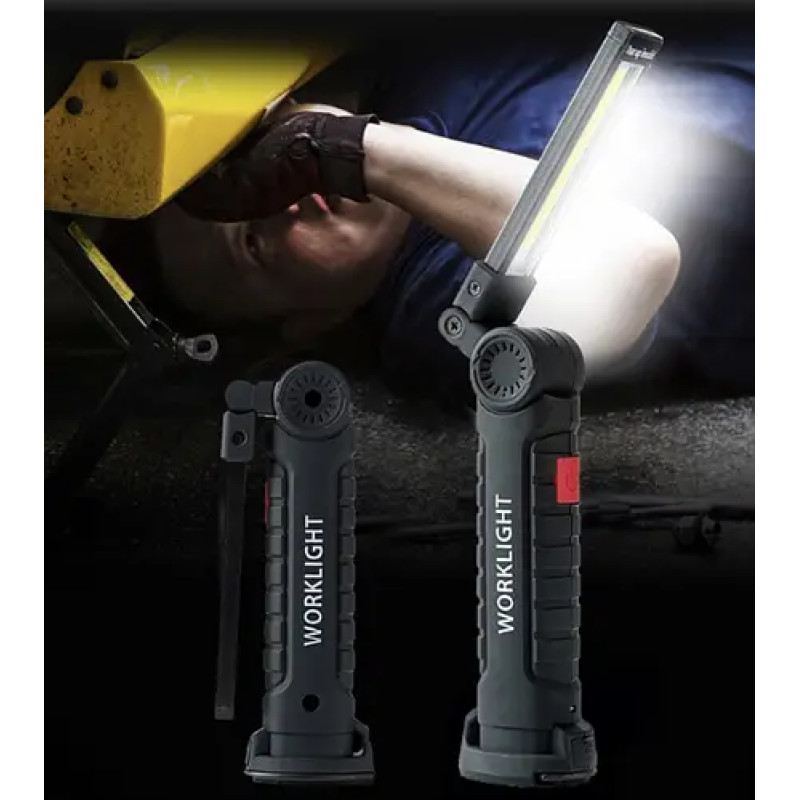 Акумуляторний ліхтар лампа світильник WORKLIGHT W-52 складаний (від USB/з МАГНІТОМ/з гачком)
