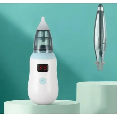 Аспіратор дитячий акумуляторний 2-в-1 BABY NOSE з LED-дисплеєм та регулятором потужності (WO-19)
