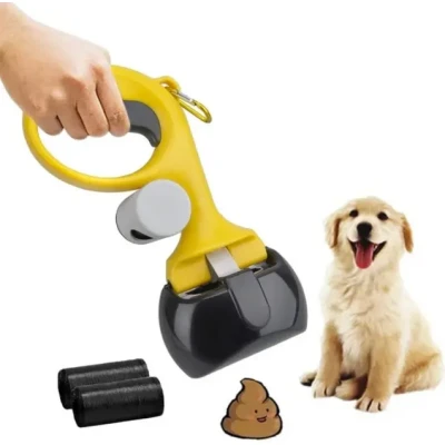 Автоматичний совок для збирання Pooper Scooper Big 27 x 13 x 9 см / Щипці для збирання з карабіном та мішками в комплекті