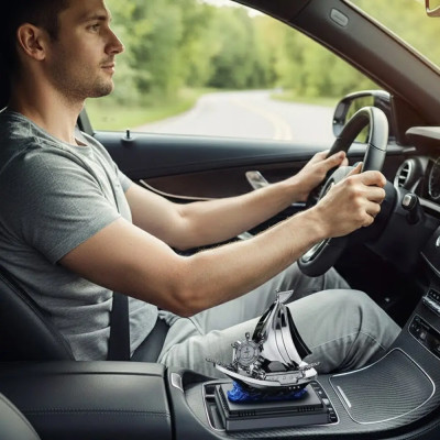 Автомобільний освіжувач повітря / ароматизатор на сонячній панелі / Автомобільний ароматизатор "Кораблик" з штурвалом, що обертається. Автомобільний освіжувач повітря / ароматизатор на сонячній панелі / Автомобільний ароматизатор "Кораблик" з штурвалом, що обертається.