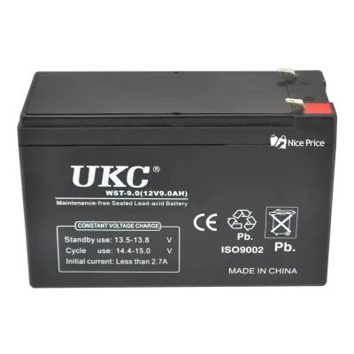 Батарея свинцево-кислотна UKC WST-9.0 12 V 9 Ah Black