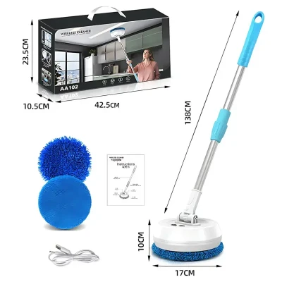 Бездротова акумуляторна швабра з двома насадками Wireless Cleaner AA102 /Акумуляторна швабра для дому