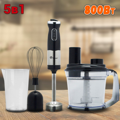 Блендер DOMOTEC MS-5106 5в1 (занурювальний, 800Вт, нерж.) Блендер DOMOTEC MS-5106 5в1 (занурювальний, 800Вт, нерж.)