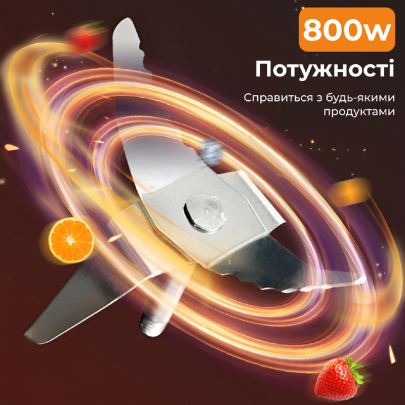 Блендер подрібнювач стаціонарний Sokany SK-186 портативний блендер із чашею 1,5л