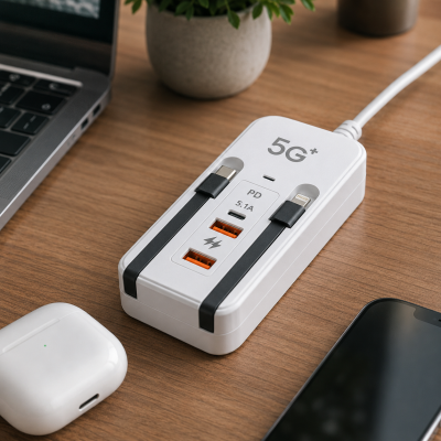Швидкий зарядний пристрій 66 Вт, 2 USB-порти та 2 PD-порти, Type-C / Компактна, багатофункціональна, потужна зарядна станція