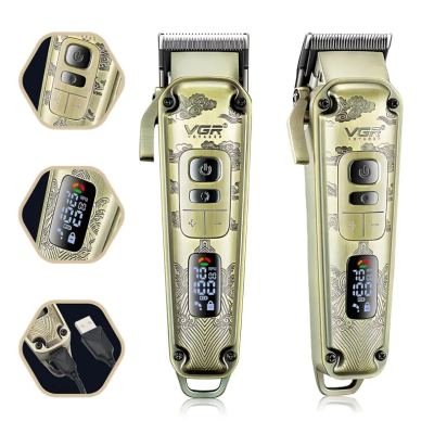Акумуляторна машинка для стрижки VGR V-005 з насадками 8 шт