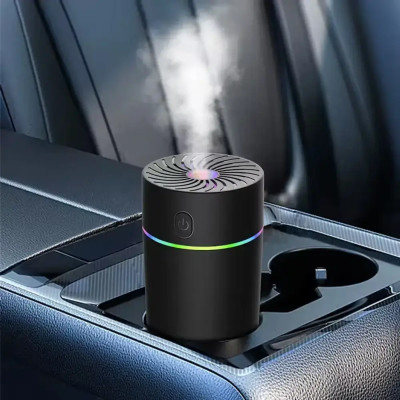 Автомобільний зволожувач повітря з підсвічуванням, USB, Чорний / Аромадіфузор в машину