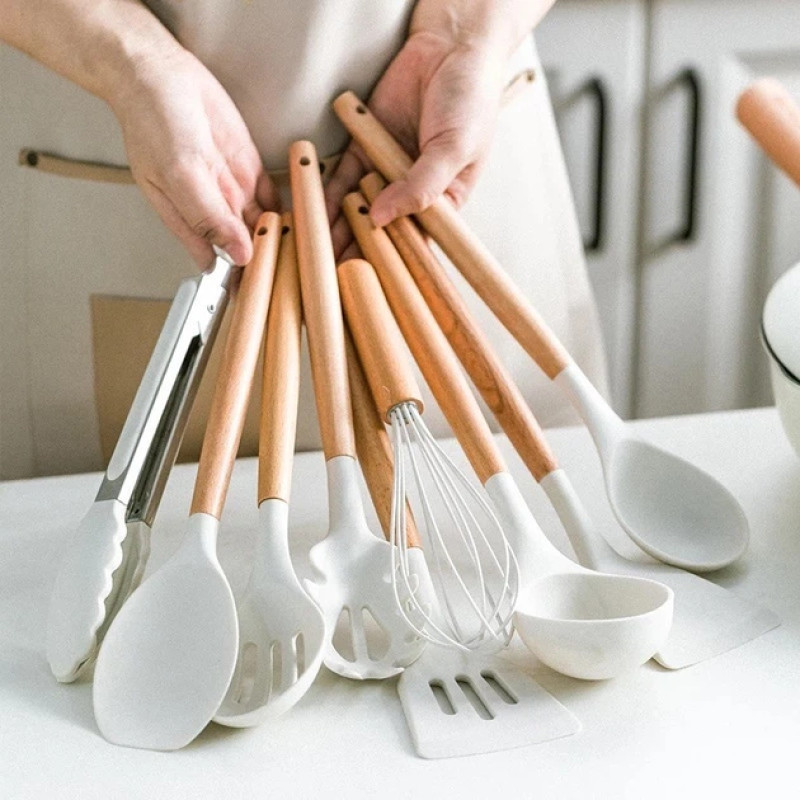 Набір кухонного приладдя силіконовий  Kitchen Set RB-2239 білий (12 предметів)