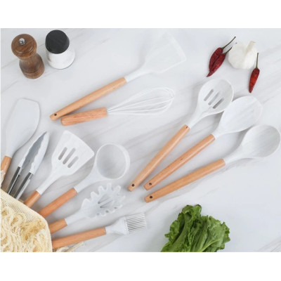 Набір кухонного приладдя силіконовий  Kitchen Set RB-2239 білий (12 предметів)