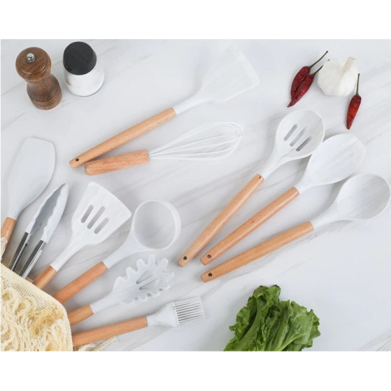 Набір кухонного приладдя силіконовий  Kitchen Set RB-2239 білий (12 предметів)